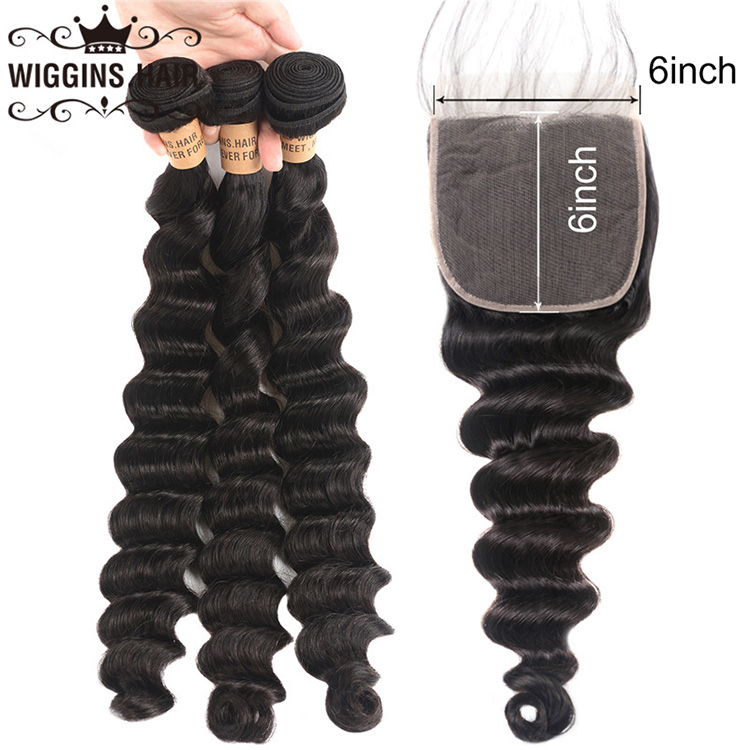 loose deep 3 bundles with 6x6 closure