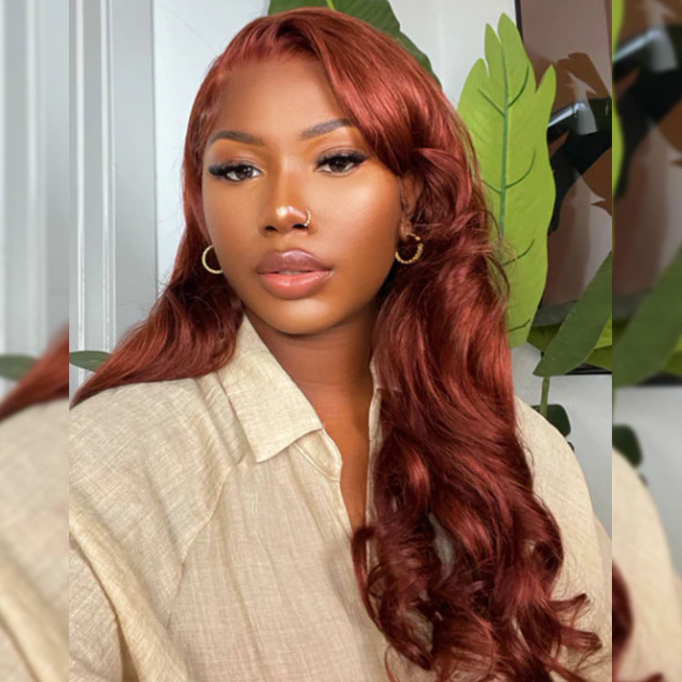 maple red stylish wig
