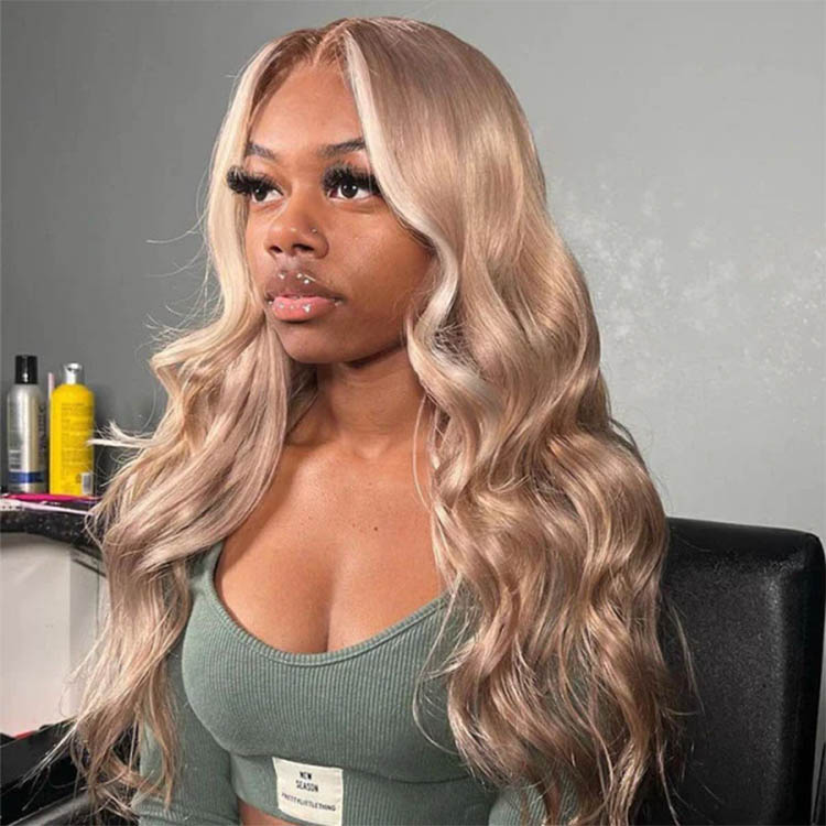 milk tea hair color wig