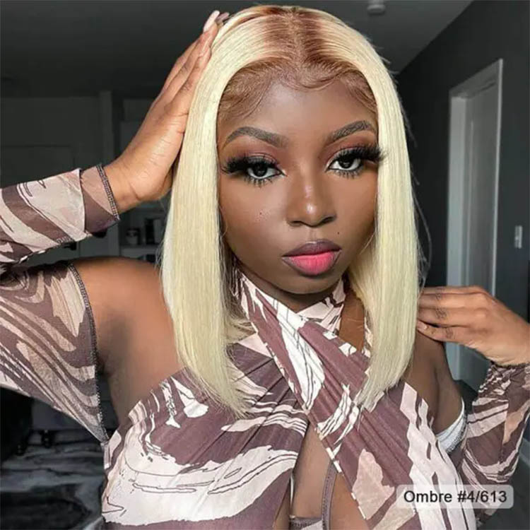 blonde bob wigs with brown roots