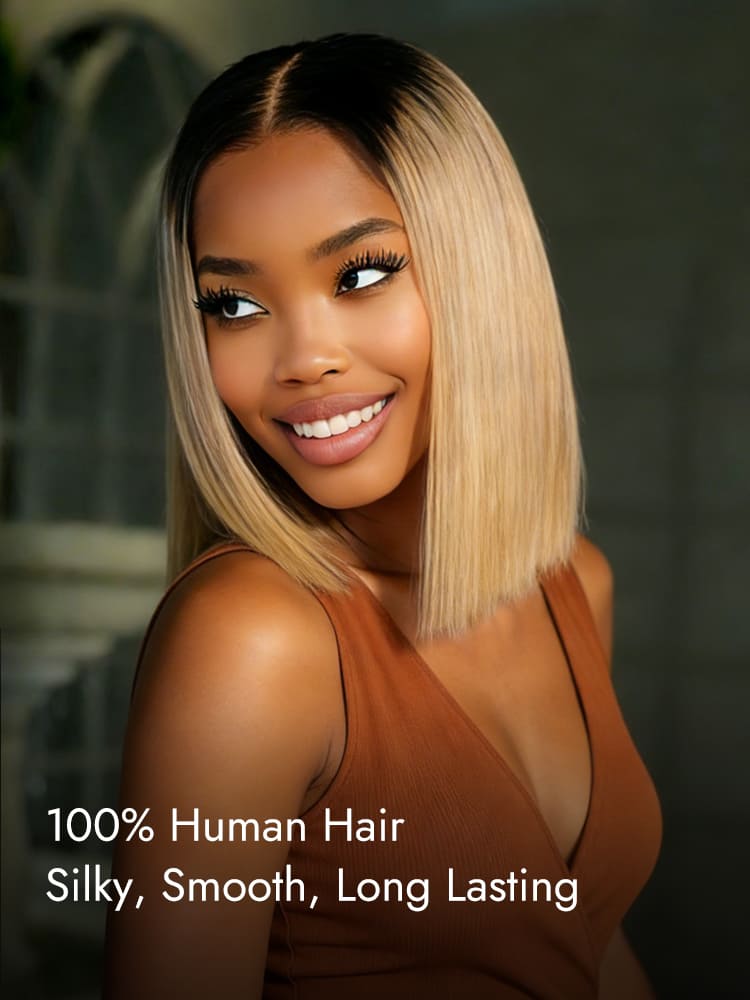 Ombre 1B/27 color straight bob wig