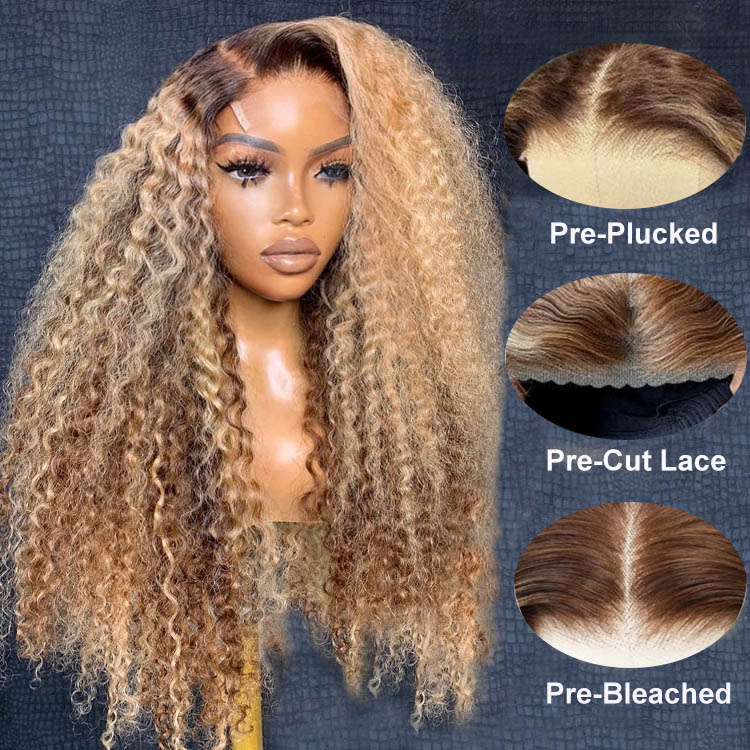 ombre hair color honey blonde highlight wig