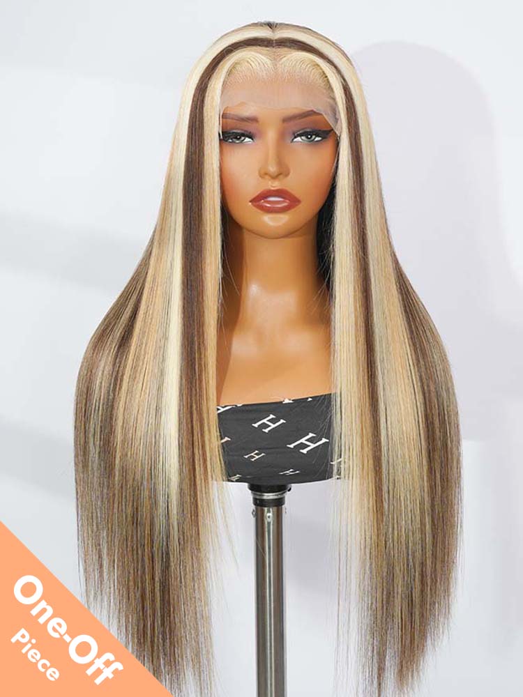 Honey Highlights On Dark Brown Human Hair Wigs