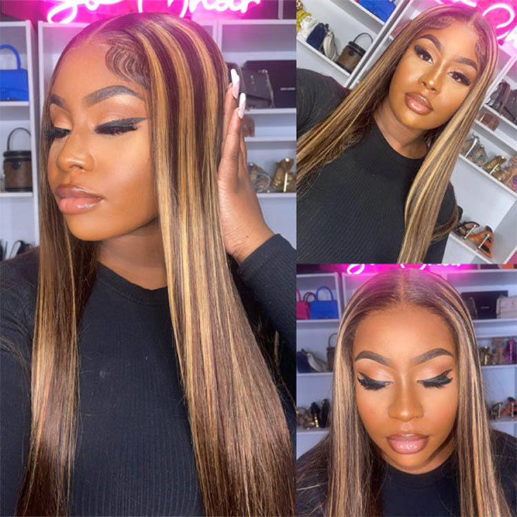 piano straight wigs