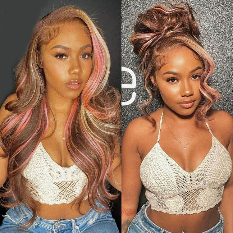 Pink Highlights In Brown Hair