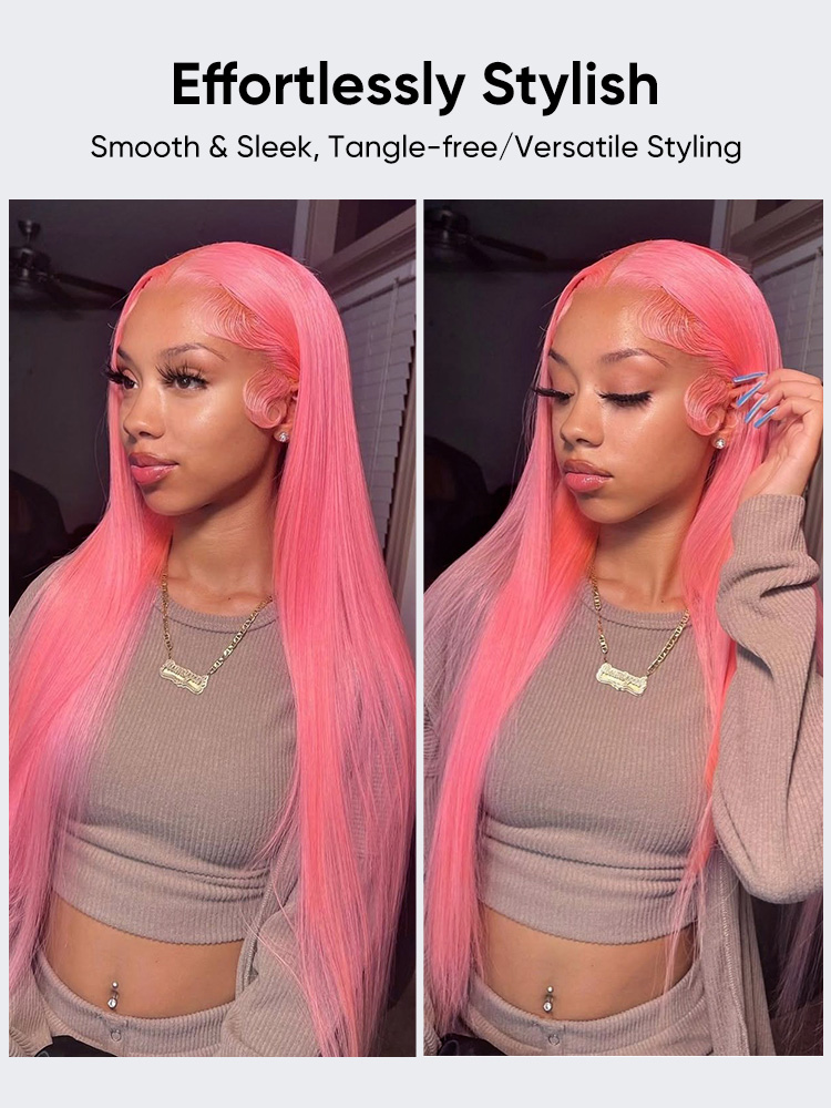 pink lace front wig