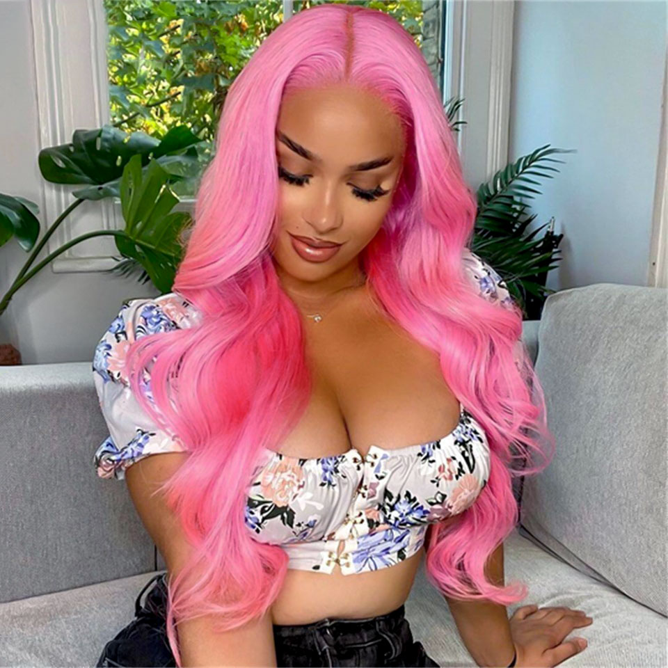 Pink Human Hair Wigs
