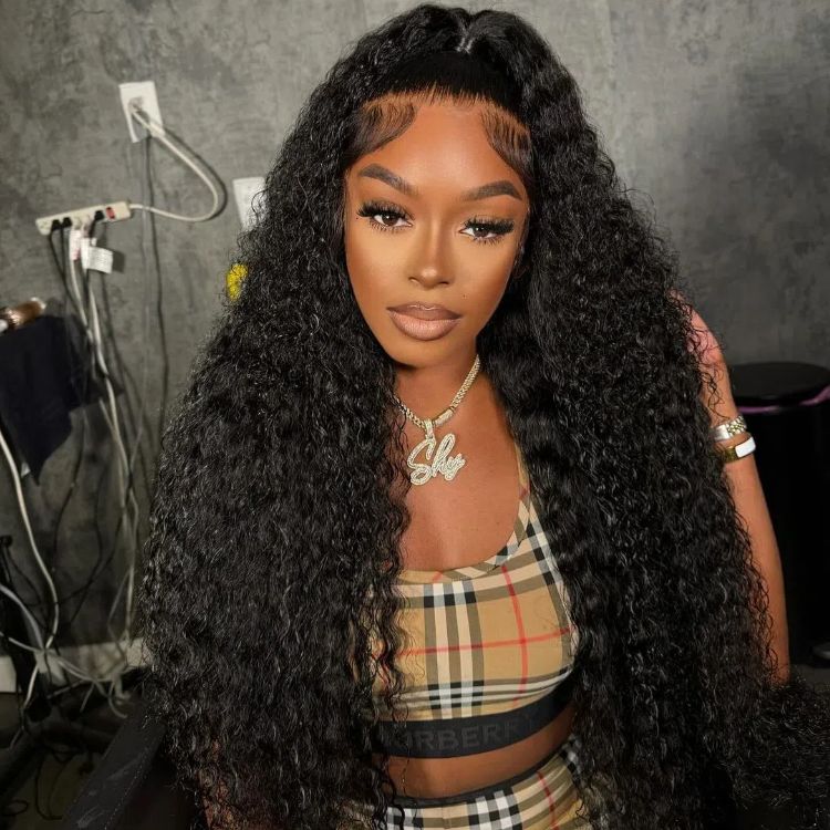 popping curly wave lace front wig