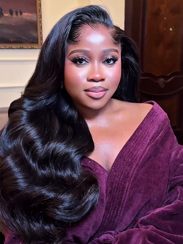 M Shaped Lagos Hairline Pre Styled Body Wave 13x6 HD Lace Front Wig