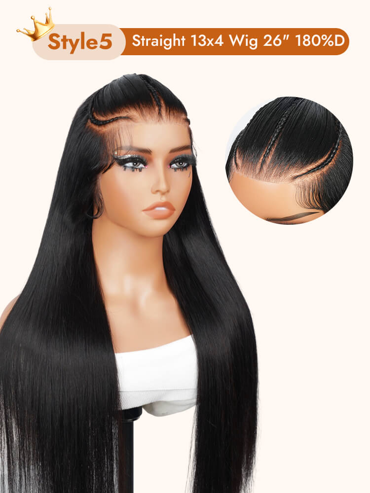 Straight 24 Inch  Pre Styled Braided Human Hair Wig