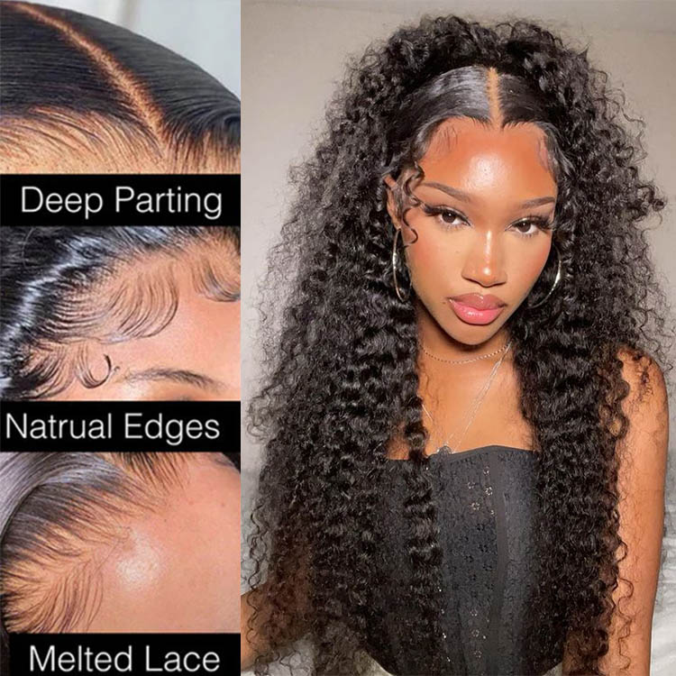 deep wave lace front wigs human hair