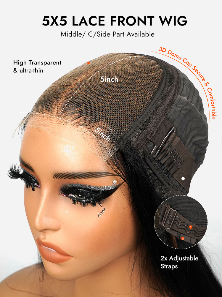  5x5 HD Lace Wig Raw Vietnamese Double Drawn Hair 