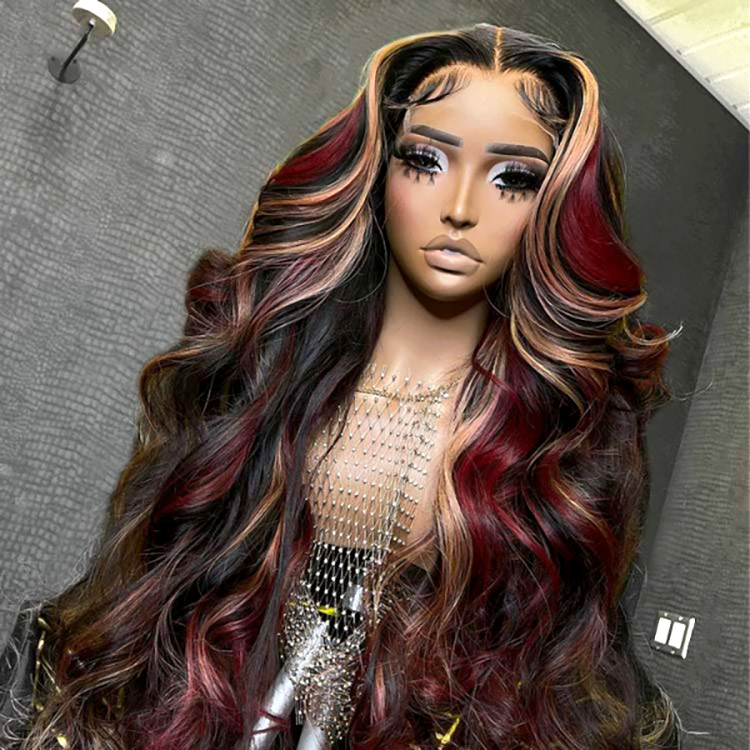 Red Wig With Blonde Highlights
