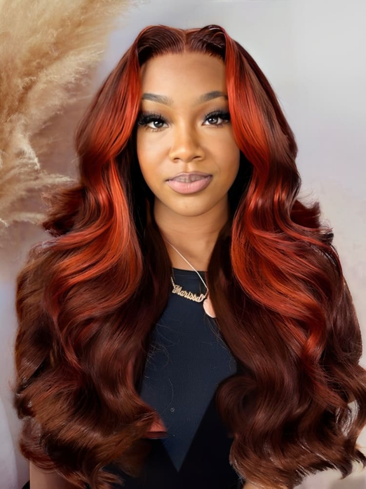 Reddish Brown Lace Wig Human Hair