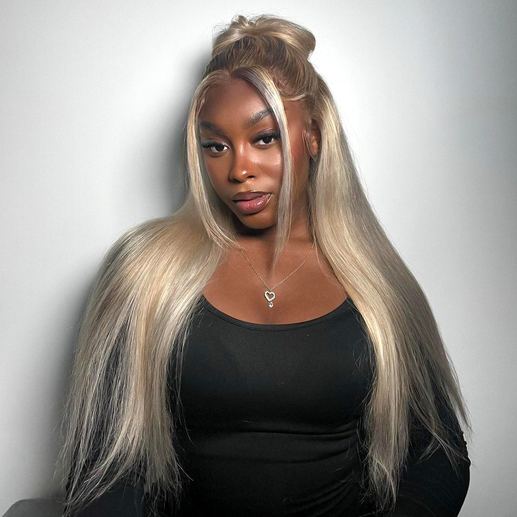 silver blonde highlights wig