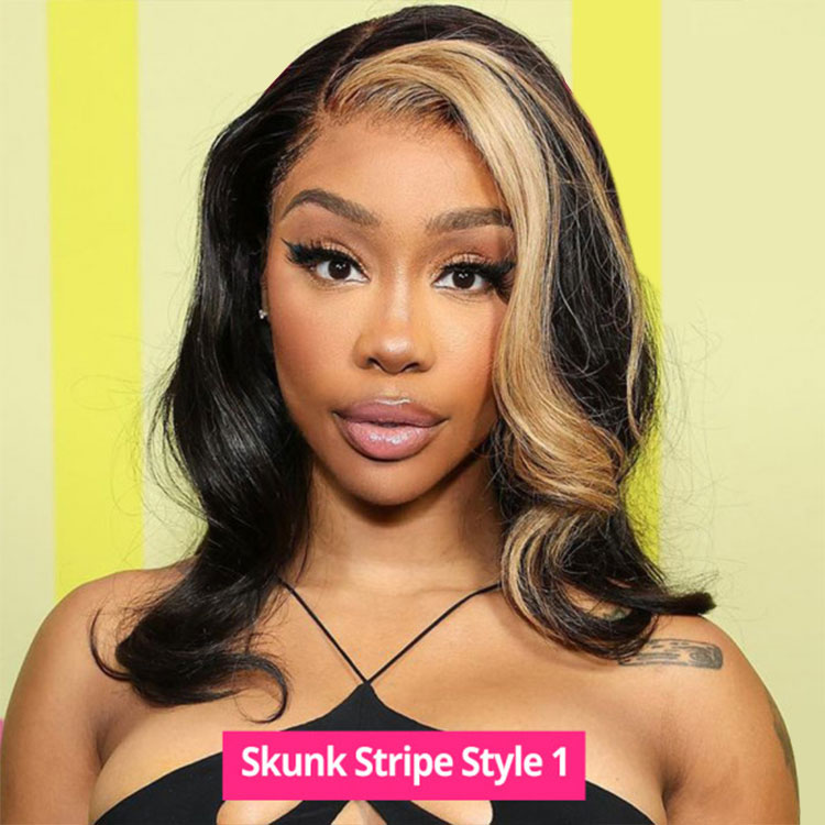 skunk stripe hair wig