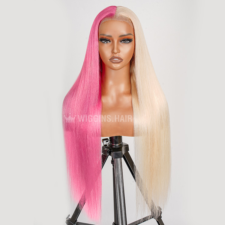 split dyed colored wig