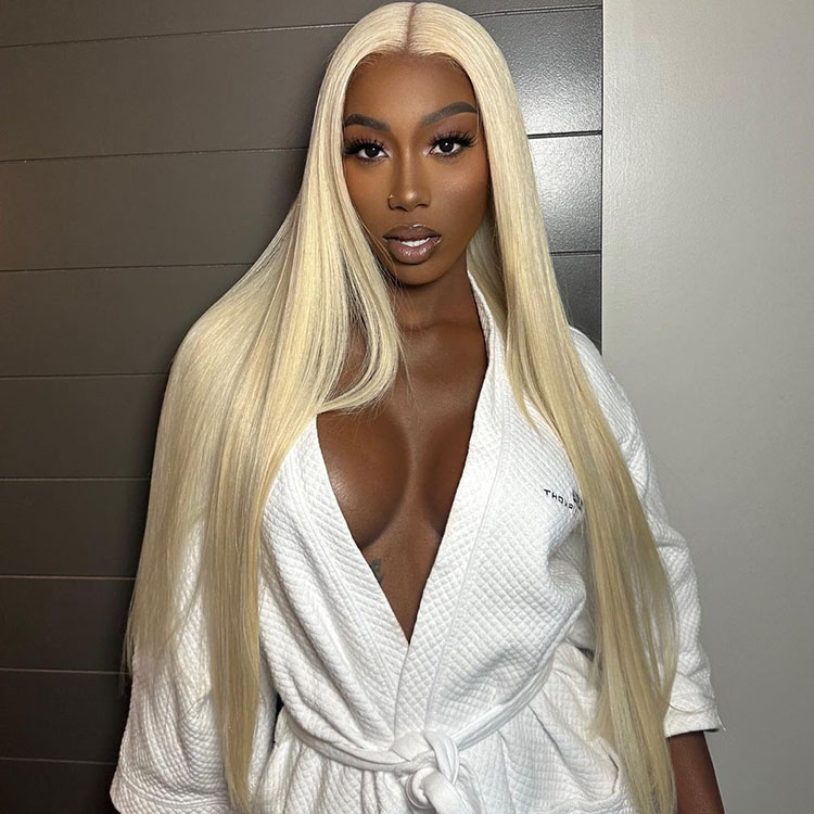 blonde straight closure wigs