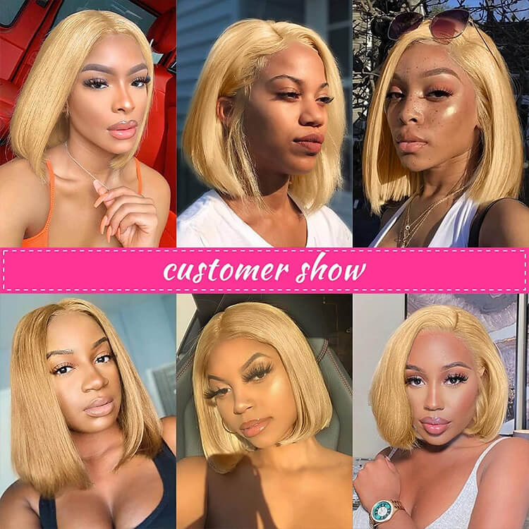 Straight Bob Wig Customer Show