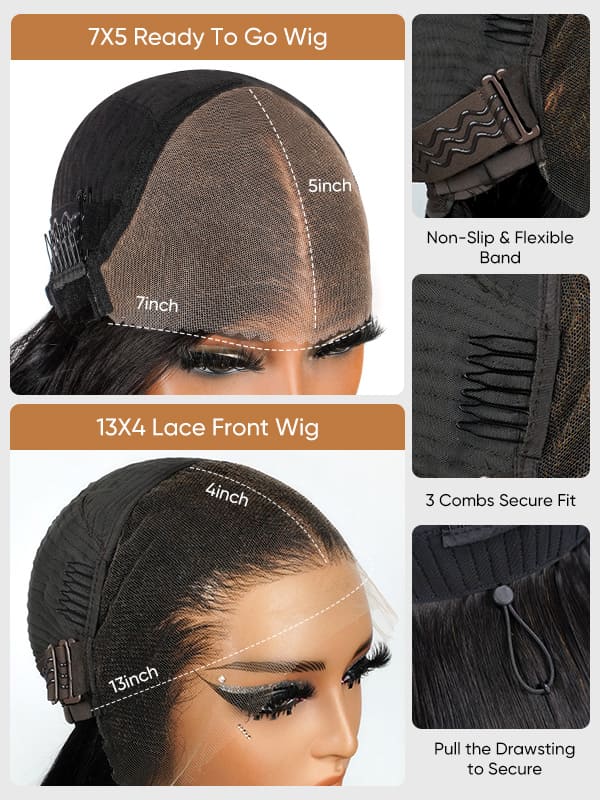 Straight Drawstring Wigs