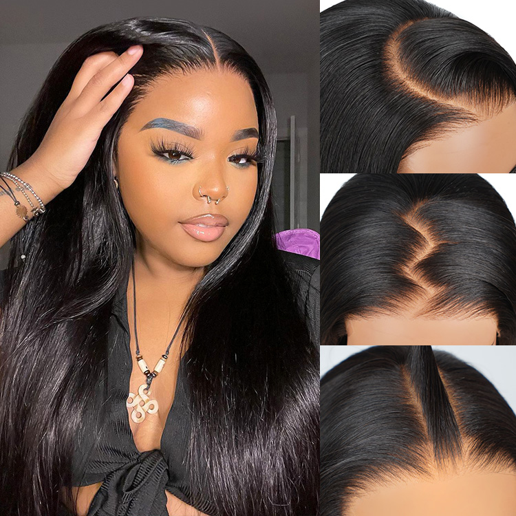 straight human hair ready go wig
