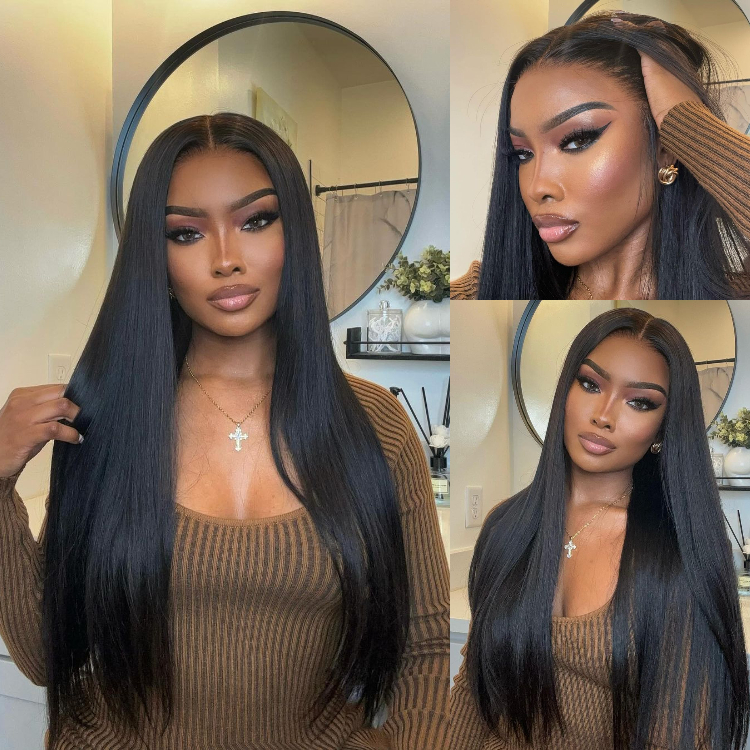 straight human hair wig