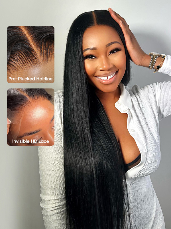 straight human hair wig