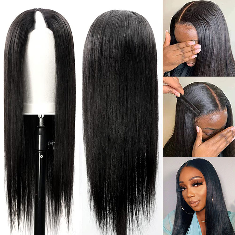 Straight V Part Wig