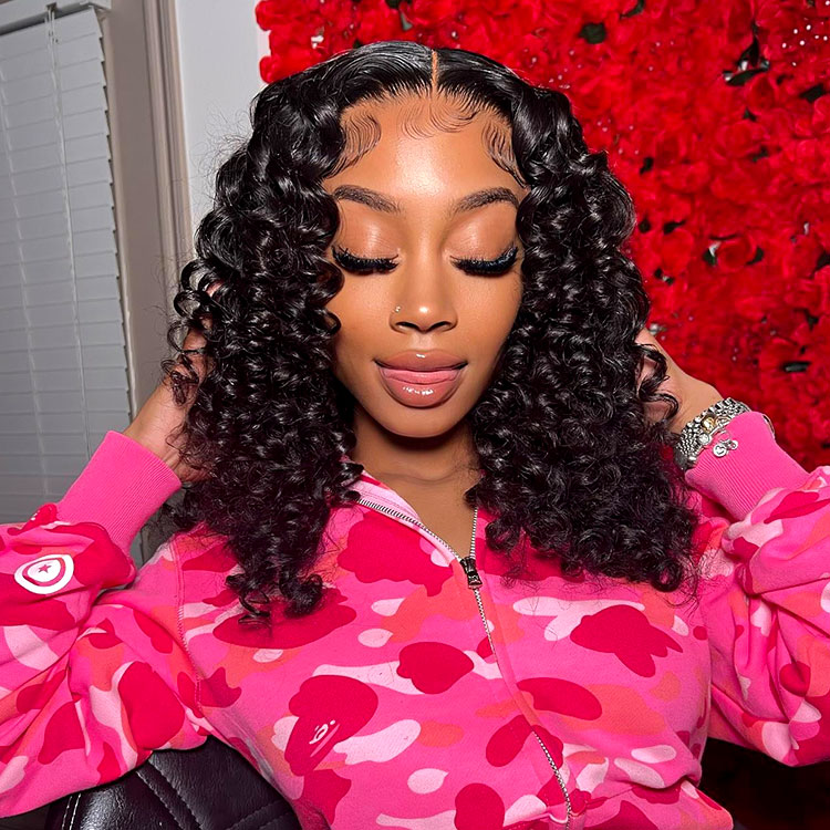 Small Wand Curl Short Lace Front Wigs