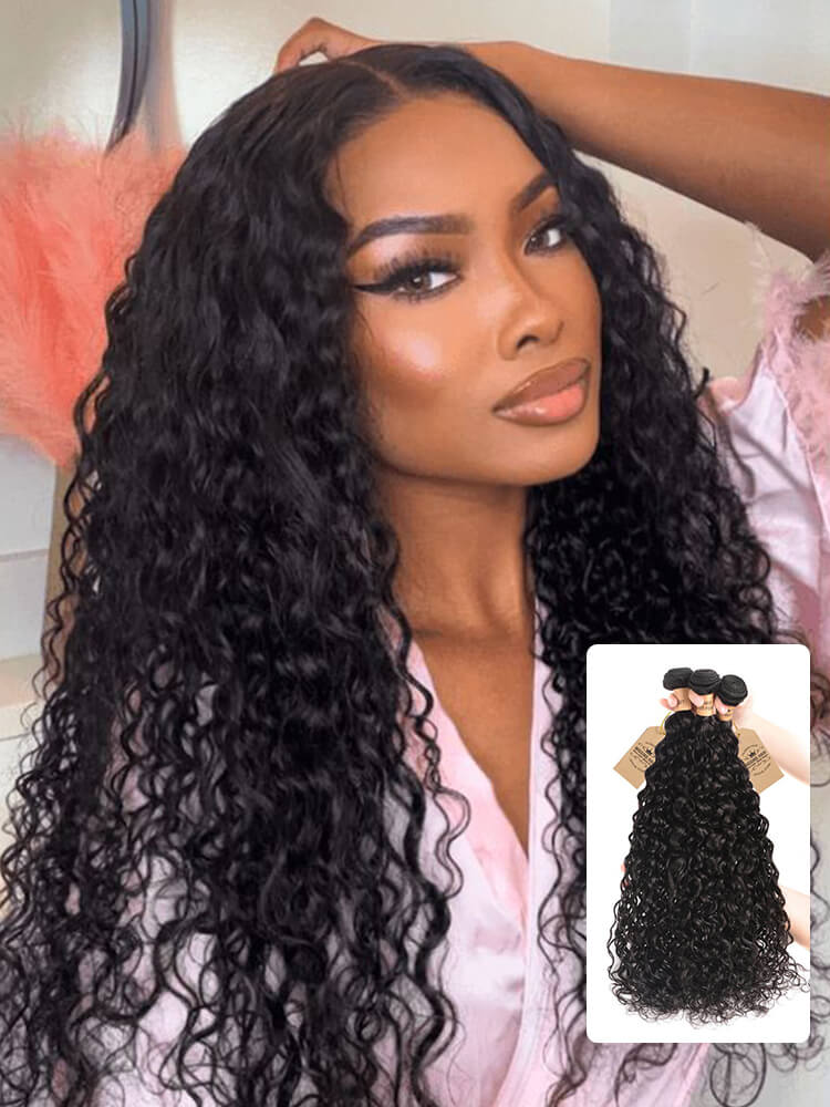 Brazilian Virgin Natural Hair Water Wave Bundles