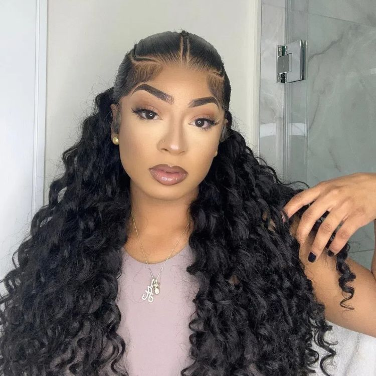 Ready & Go Wigs Water Wave Human Braiding Hair 13x4 Pre-Everything Lace Front Wigs