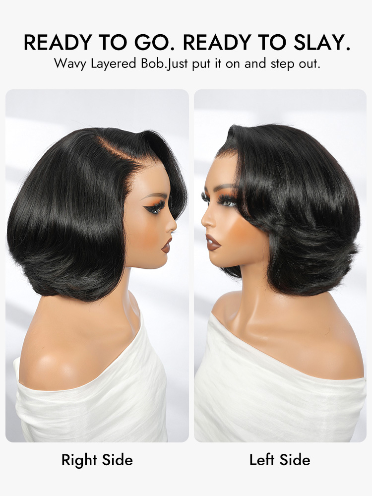 natural look  Wave Bob wig 