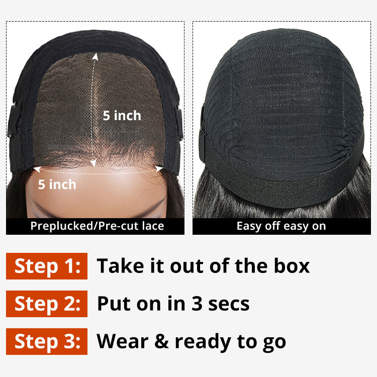 5x5 glueless wig