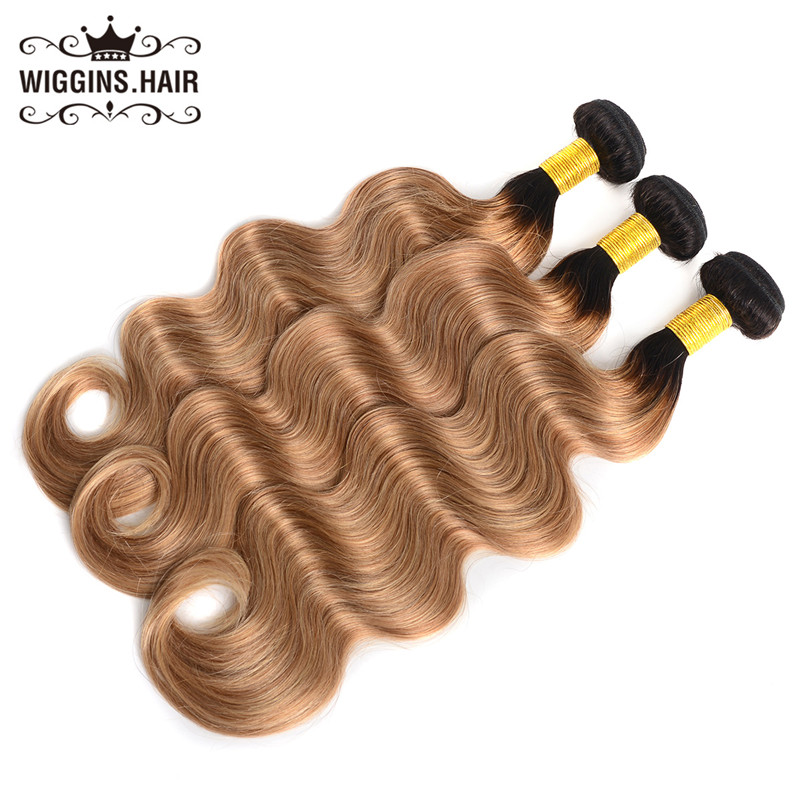 Brazilian Human Virgin Hair 1B/27 Body Wave 3 Bundles Ombre Hair