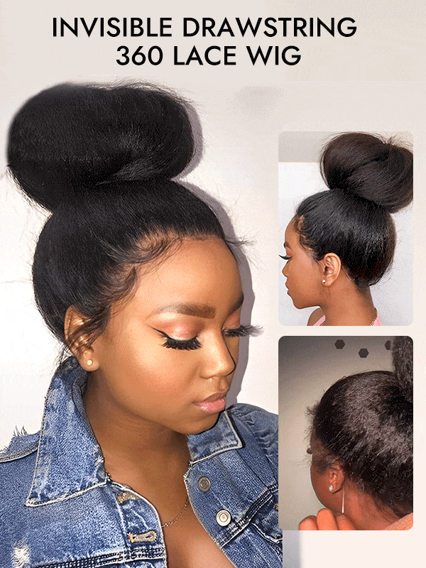 Yaki Straight Wig Invisible Drawstring