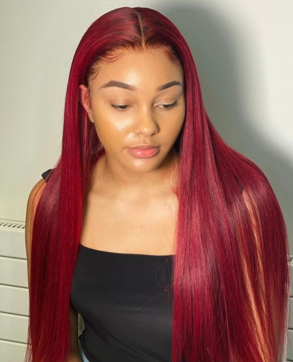 99J Burgundy Wigs 4x4 5x5 Lace Closure Wigs Colored Wigs With Baby Hair ...