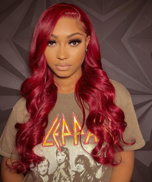 99J Burgundy Wigs 4x4 5x5 Lace Closure Wigs Colored Wigs With Baby Hair ...