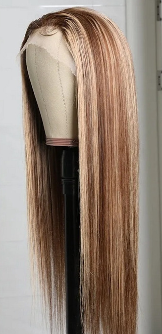 Brown Wig With Blonde Highlights Lace Front Wig Piano Wig -Wigginshair
