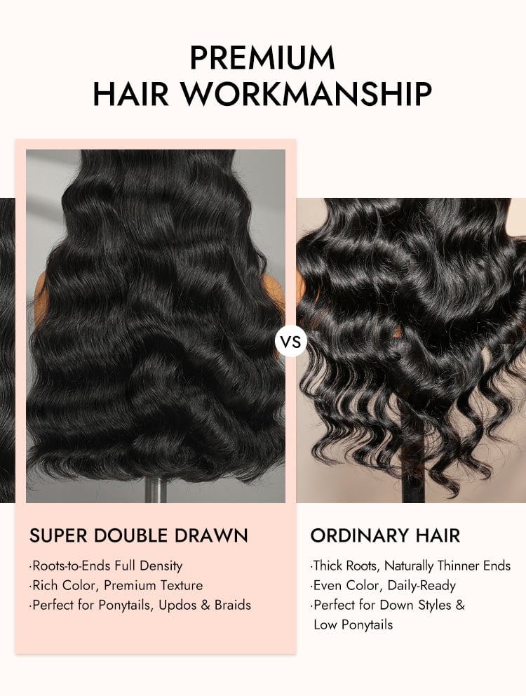 Super Double Drawn Brown Mix Blonde Highlights Human Hair
