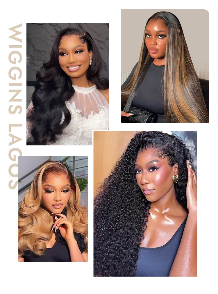 Brown Highlights Lagos Hairline Wigs