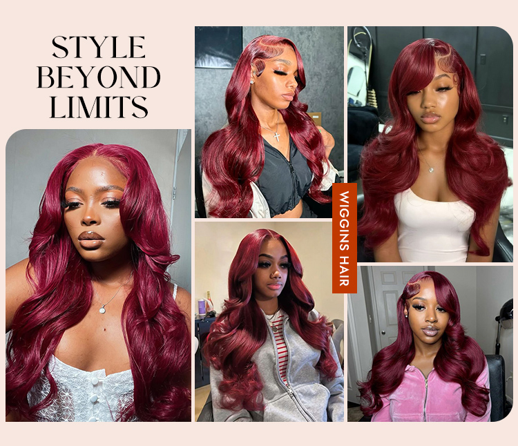 Burgundy Body Wave Human Hair Lace Wig