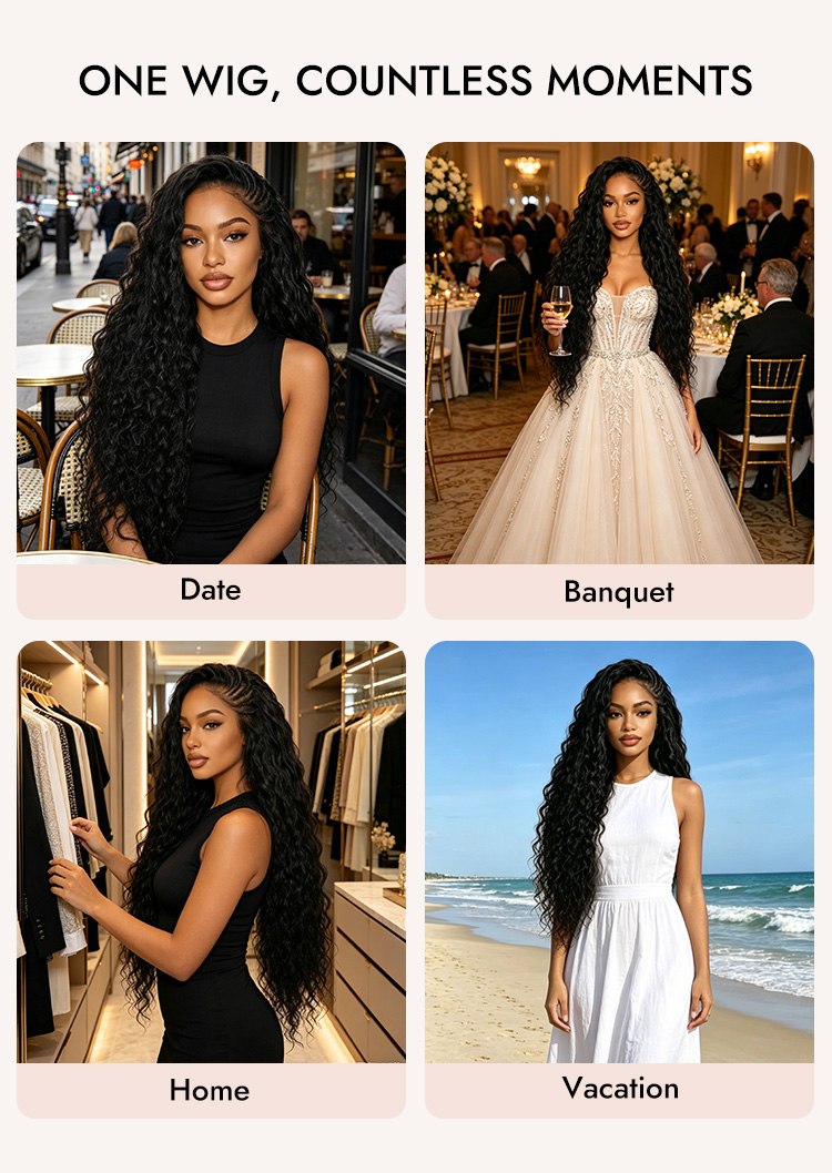 Pre-Styled Water Wave Hair Wig