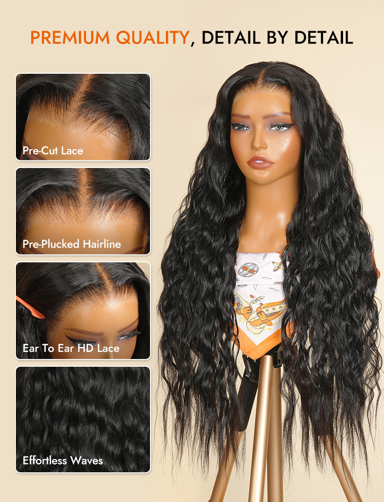 Beach Waves Human Hair Wigs