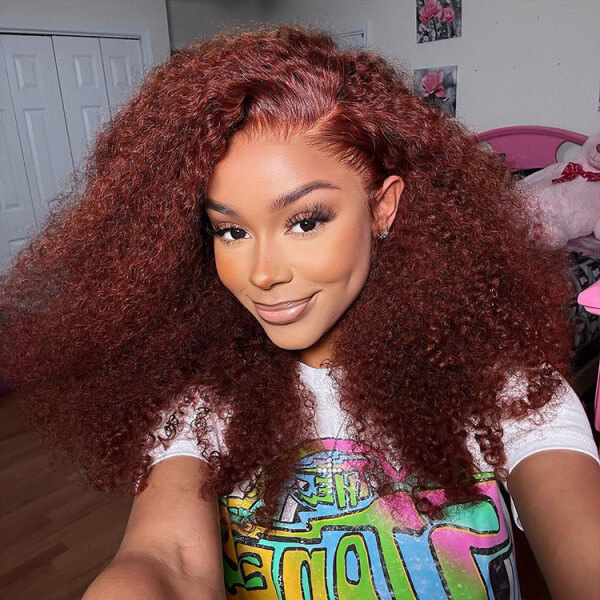 Reddish Brown Curly Wig