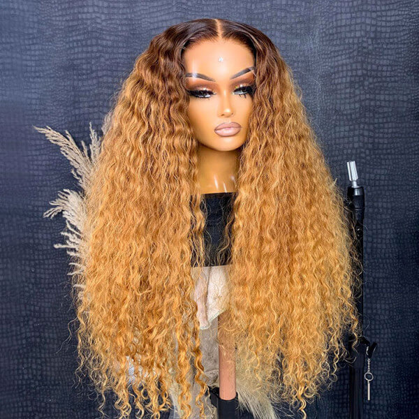 Loose Deep Wave Ombre Honey Blonde Wig