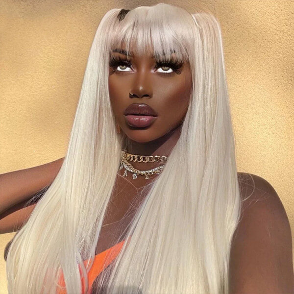 White Straight Wig