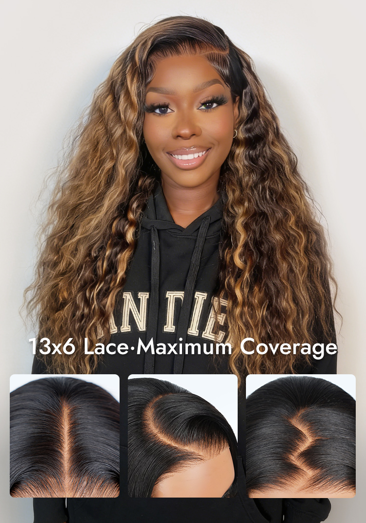 Ombre Highlight Loose Deep Wave Wig