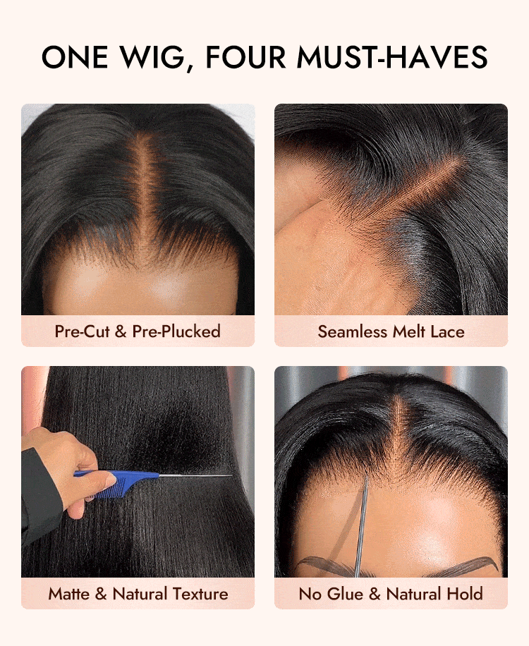 Light Yaki Straight Human Hair Wigs