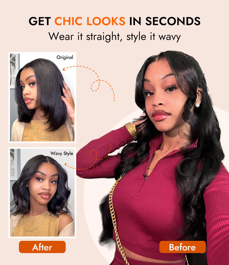 Layered Light Yaki Straight Hair