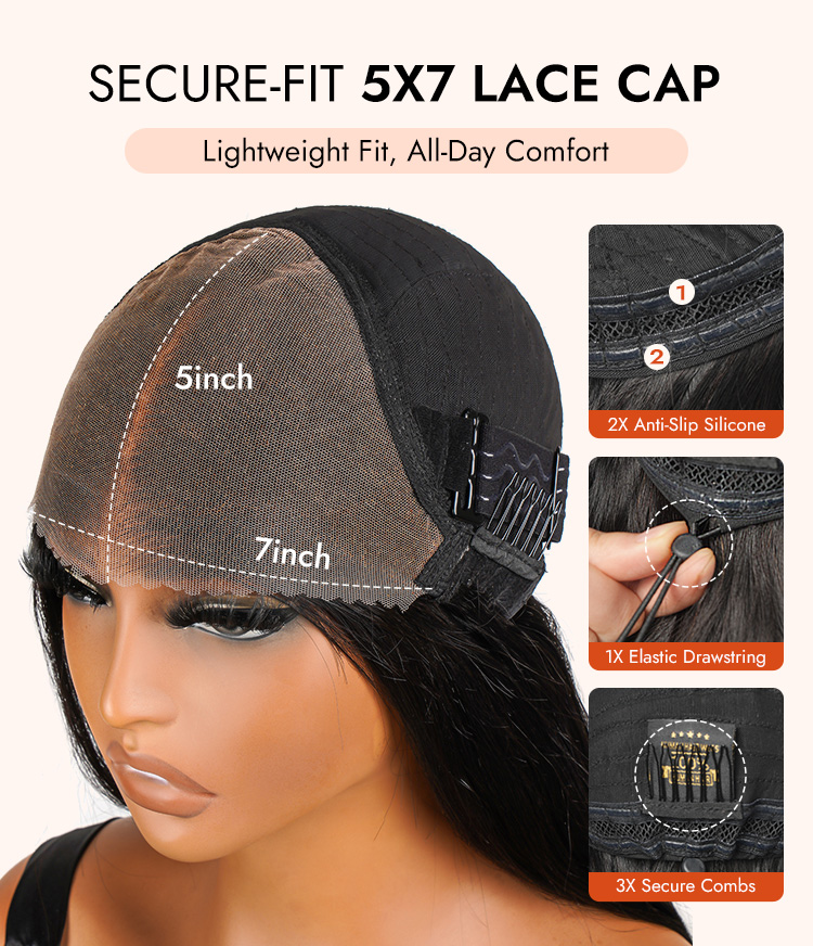 Light Yaki Straight 5x7 Lace Wig